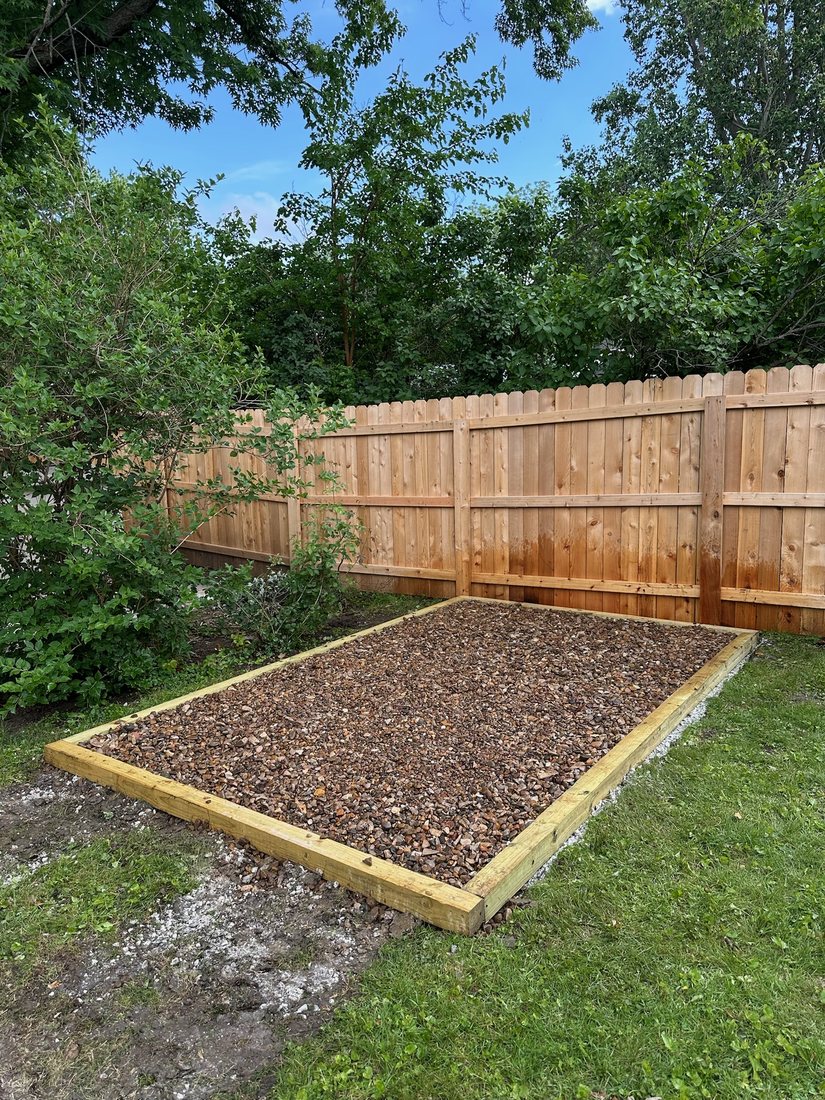 Shed Gravel Pad Build — after