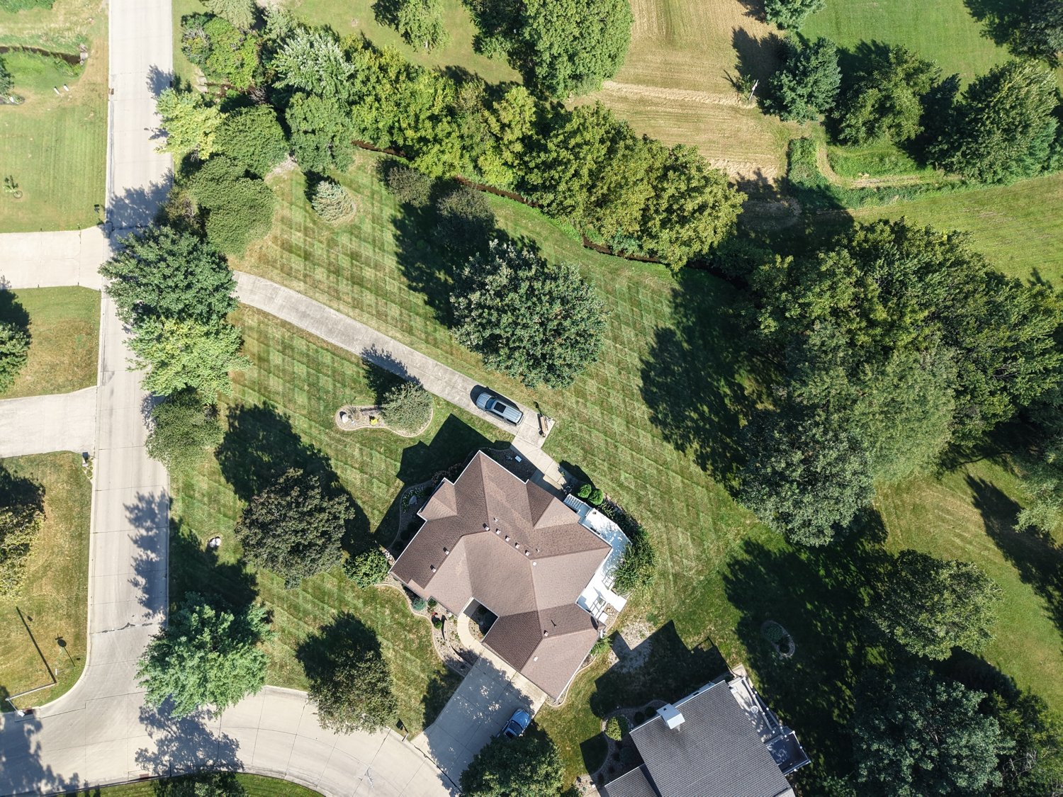 Aerial Lawn Stripes
